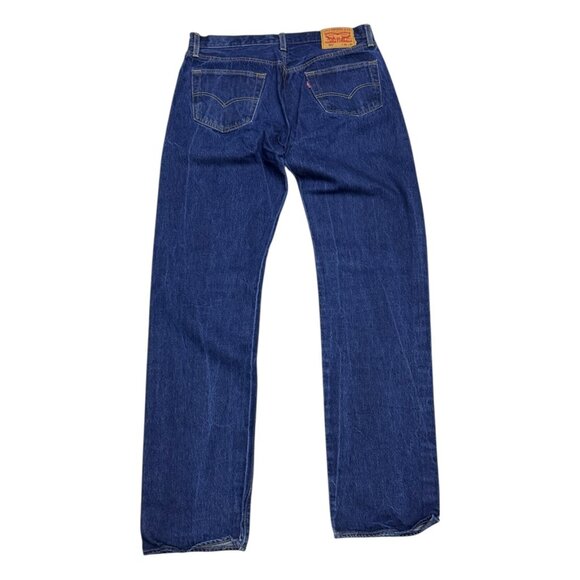 LEVIS 501 Relaxed Straight Leg Casual Designer Denim Pants Jeans Mens 36x38 - Picture 1 of 7